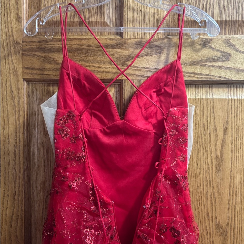 SOLD Amarra Red Prom Dress - Picture 9 of 13